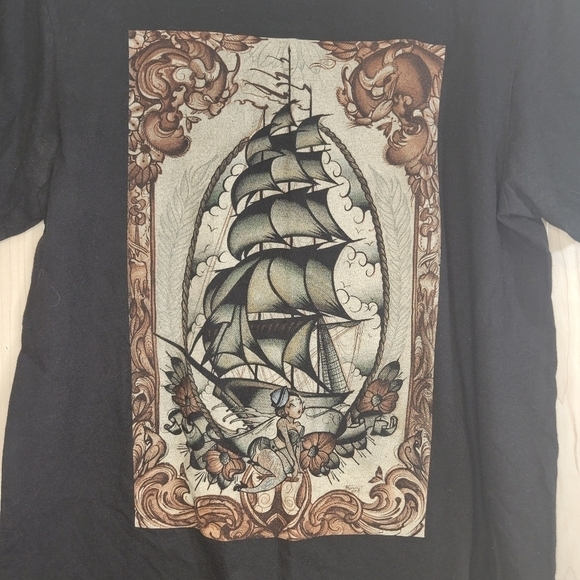 Curbside Clothing Dave Koenig Clipper Ship Men’s Tee Sz Med - Picture 5 of 5